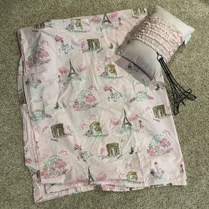 Pottery Barn Kids Full/queen Paris Toile Duvet Cover